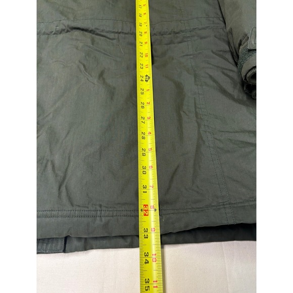 LL Bean Womens Parka Jacket Hooded Faux Fur Lined Olive Green Size Large - Picture 7 of 9